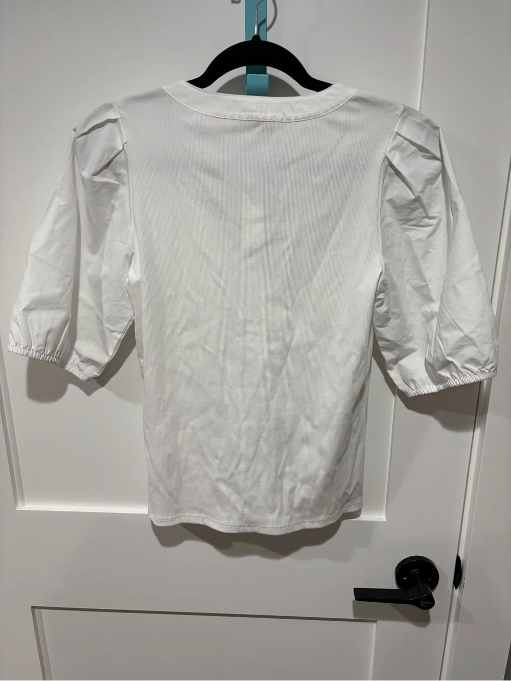 Madewell Puff-Sleeve Drop-Shoulder Knit Top White Small NWT
